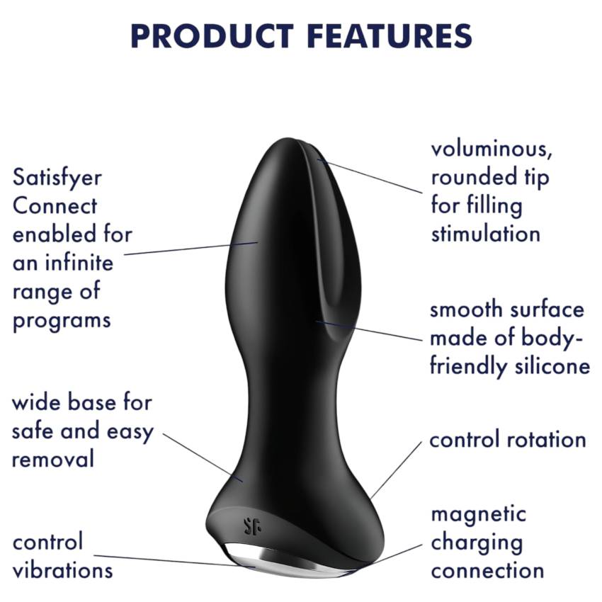 Satisfyer Rotator Plug 2 - gyöngyös anál vibrátor (fekete) - Image 8
