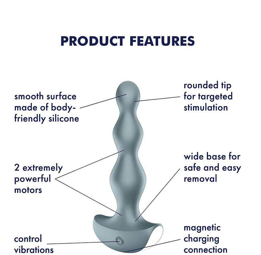 Satisfyer Lolli-Plug 2 - akkus, vízálló anál vibrátor (szürke) - Image 6