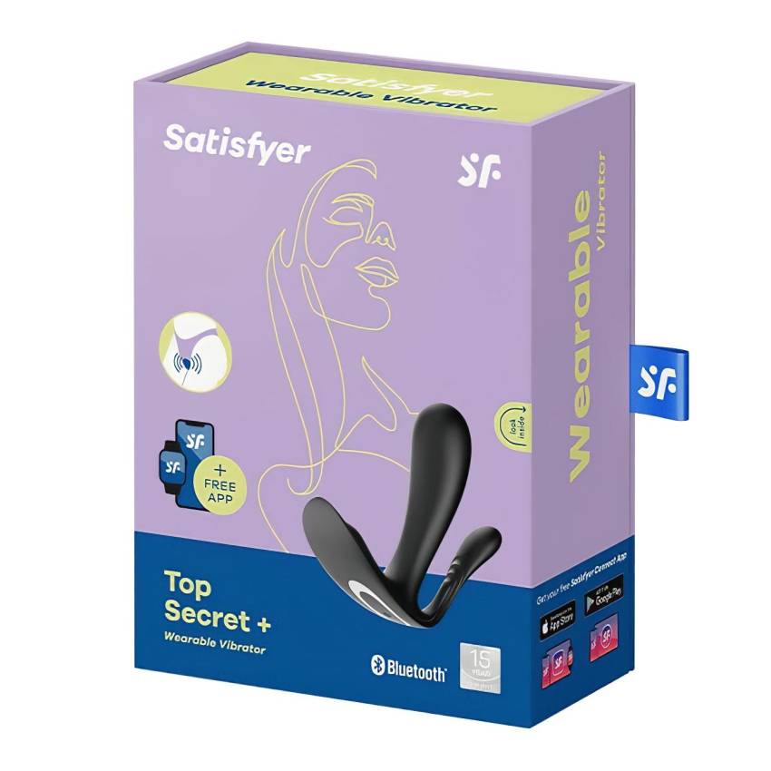 Satisfyer Top Secret Plus - okos 3 ágú vibrátor (fekete) - Image 6
