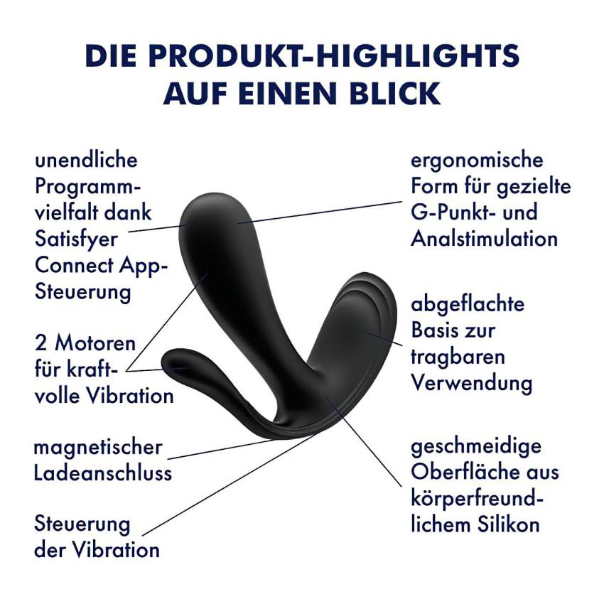 Satisfyer Top Secret Plus - okos 3 ágú vibrátor (fekete) - Image 7