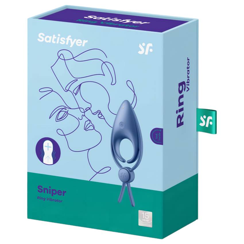 Satisfyer Sniper - akkus, vibrációs péniszgyűrű (kék) - Image 6