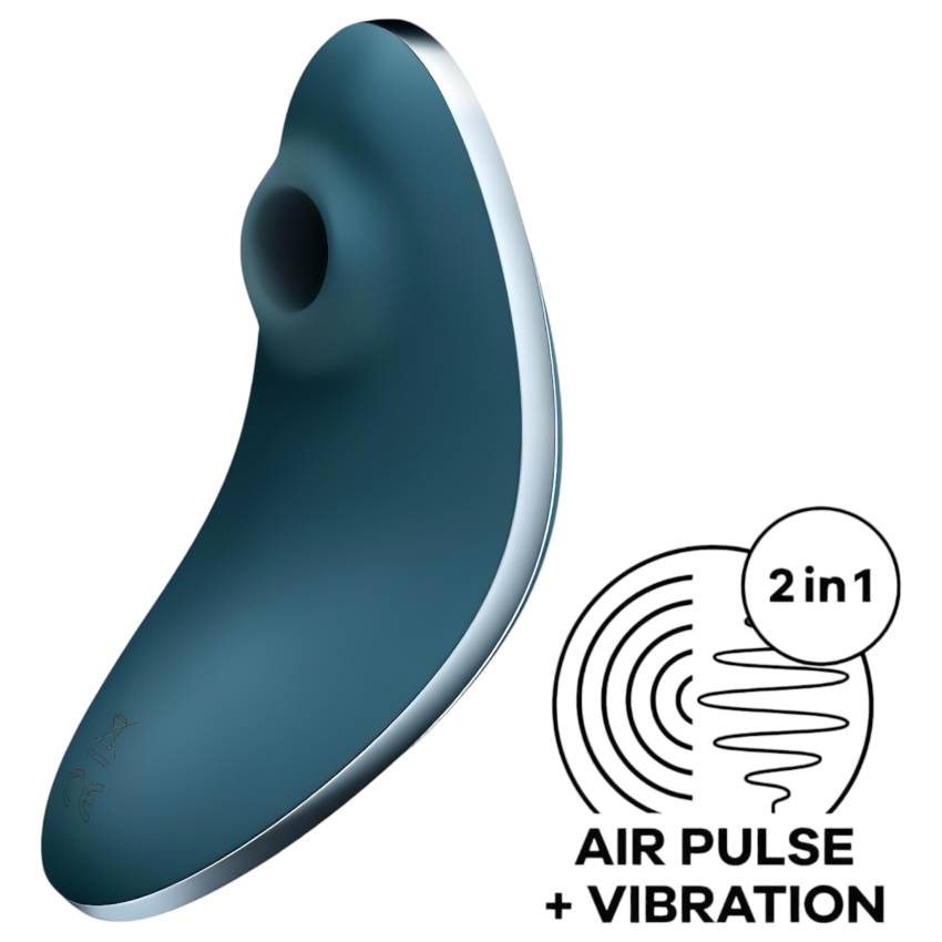 Satisfyer Vulva Lover 1 - akkus léghullámos csikló vibrátor (kék) - Image 6