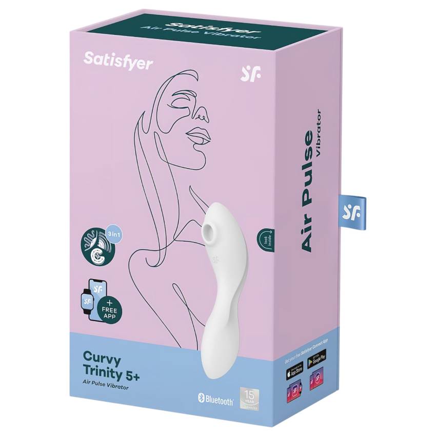 Satisfyer Curvy Trinity 5+ - okos 2in1 vibrátor (fehér) - Image 6
