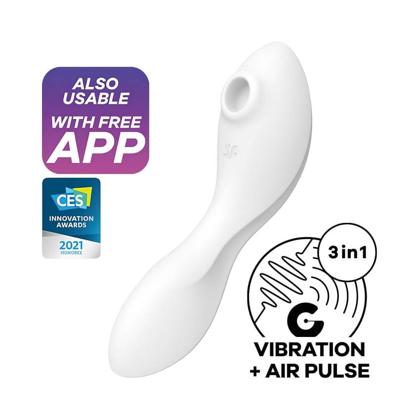Satisfyer Curvy Trinity 5+ - okos 2in1 vibrátor (fehér) - Image 8