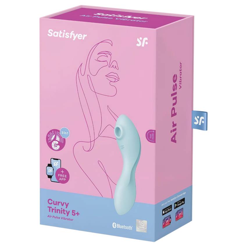 Satisfyer Curvy Trinity 5+ - okos 2in1 vibrátor (kék) - Image 6