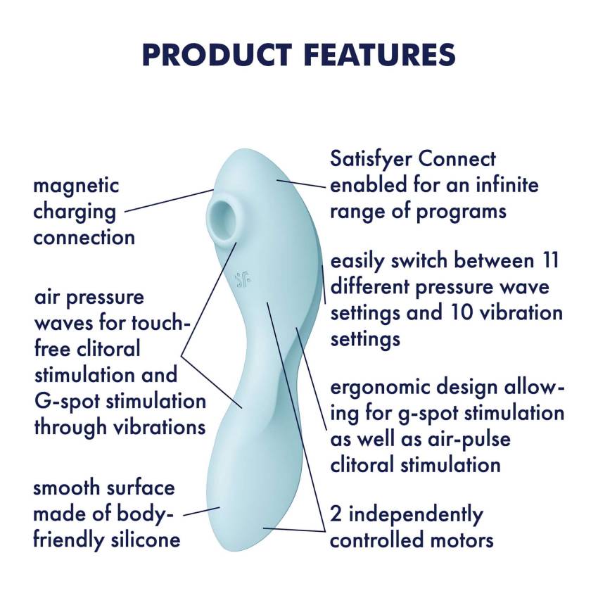 Satisfyer Curvy Trinity 5+ - okos 2in1 vibrátor (kék) - Image 7