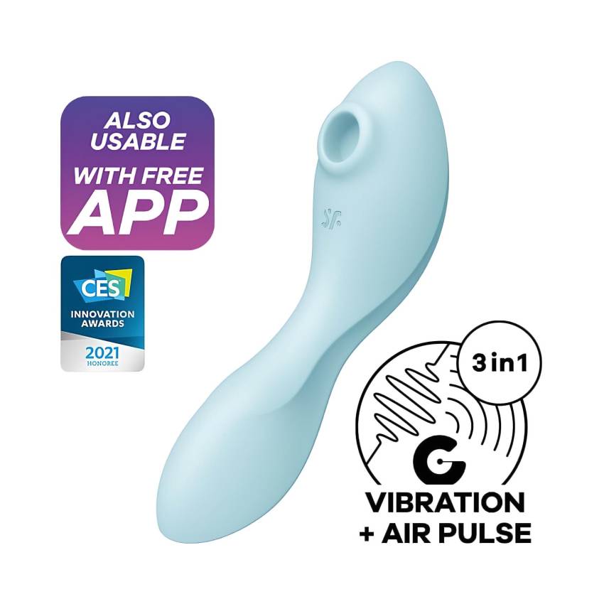 Satisfyer Curvy Trinity 5+ - okos 2in1 vibrátor (kék) - Image 8