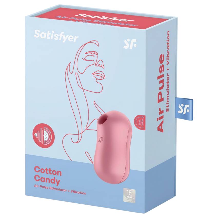 Satisfyer Cotton Candy - léghullámos csikló vibrátor (korall) - Image 6
