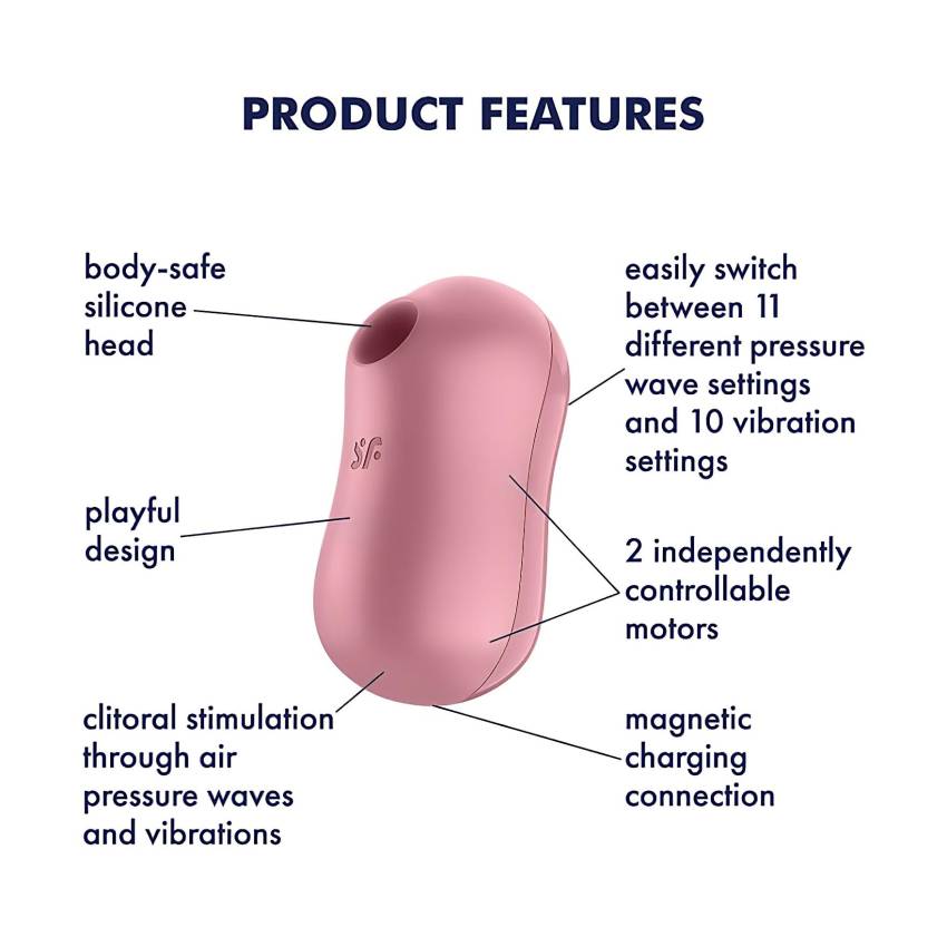 Satisfyer Cotton Candy - léghullámos csikló vibrátor (korall) - Image 8