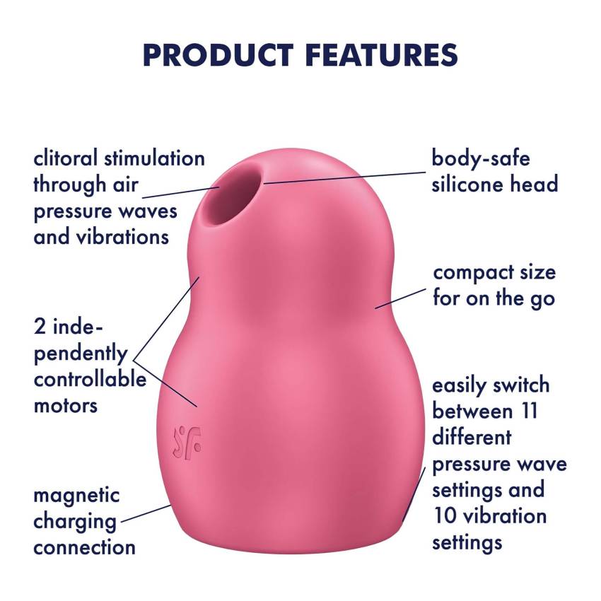 Satisfyer Pro To Go 1 - akkus, léghullámos csiklóizgató (piros) - Image 8