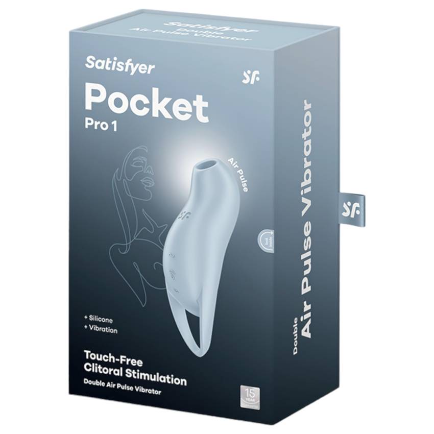 Satisfyer Pocket Pro 1 - léghullámos csiklóizgató (kék) - Image 2
