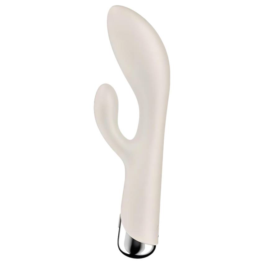 Satisfyer Spinning Rabbit 1 - forgó csiklókaros vibrátor (bézs) - Image 6