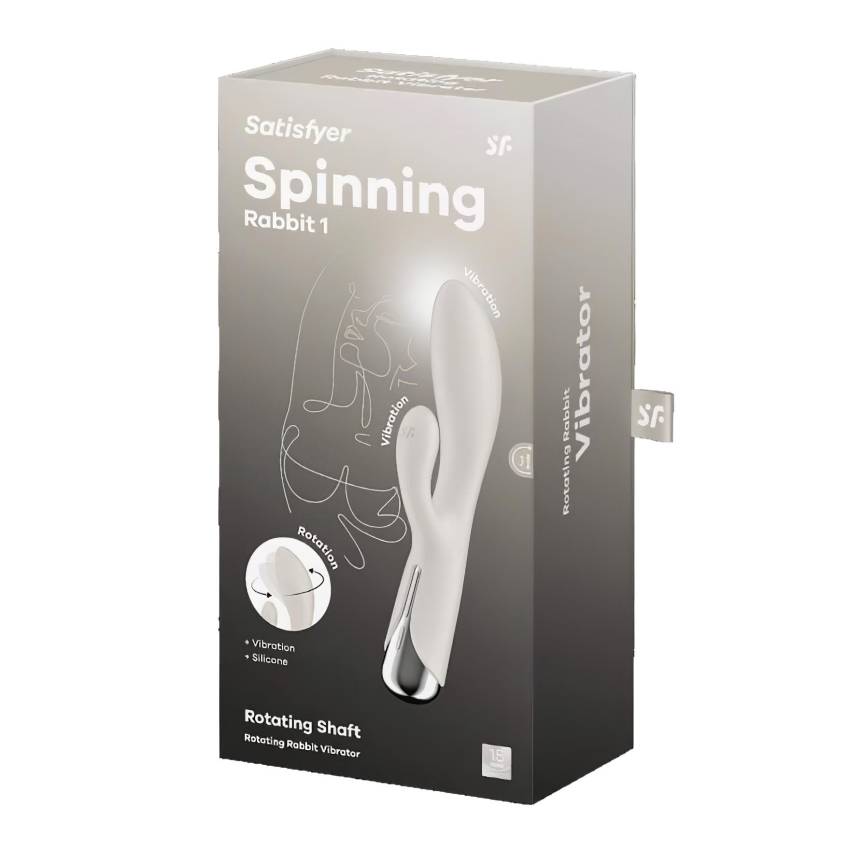 Satisfyer Spinning Rabbit 1 - forgó csiklókaros vibrátor (bézs) - Image 7