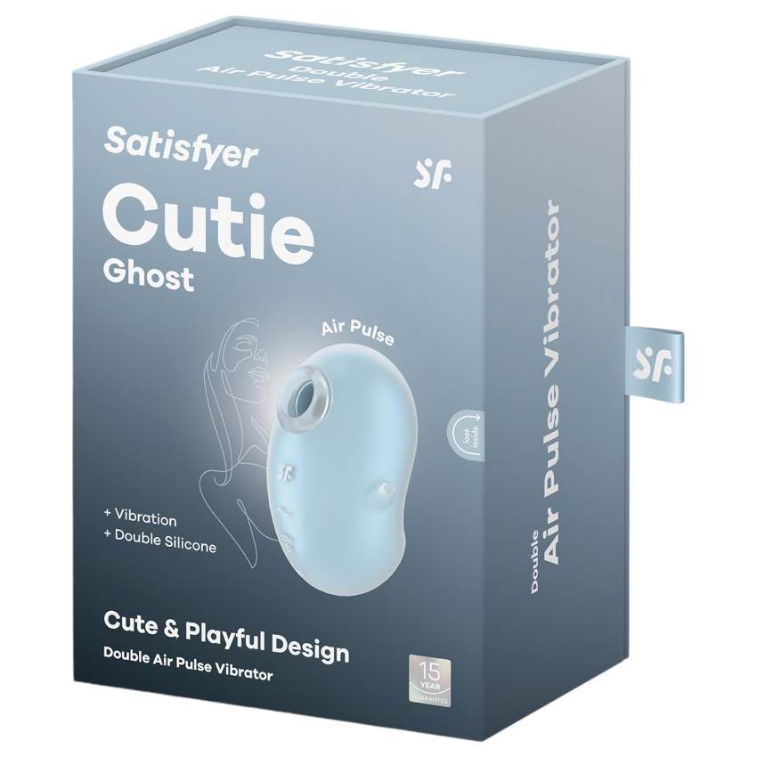 Satisfyer Cutie Ghost - akkus, léghullámos csiklóizgató (kék) - Image 3