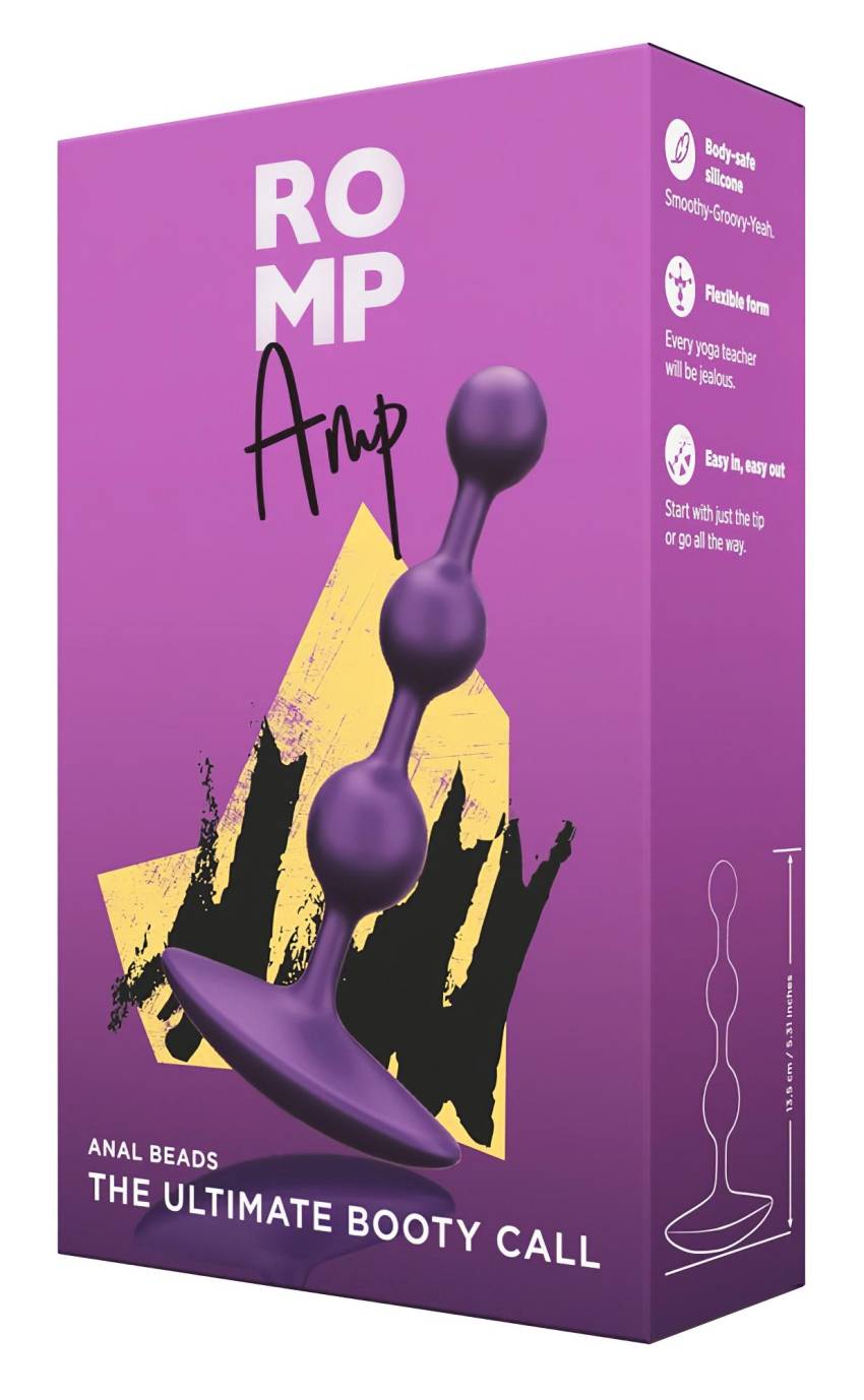 ROMP Amp - gyöngyös anál dildó (lila)