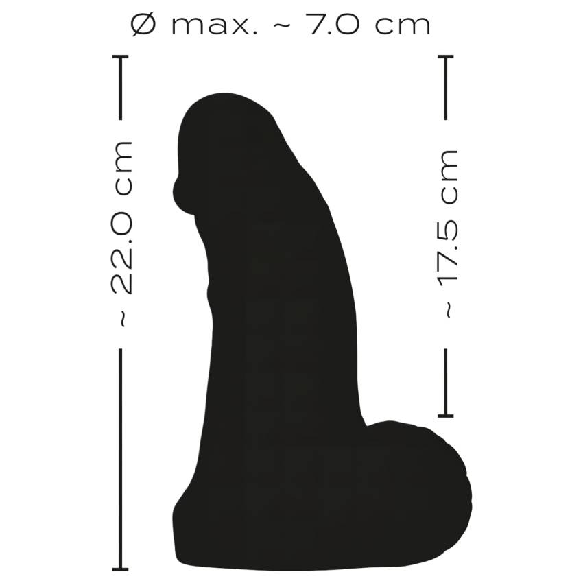 Realistixxx Real Giant - herés dildó - 22 cm (fekete) - Image 8