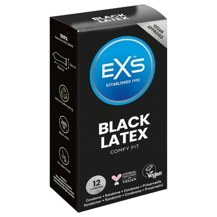 EXS Black - latex óvszer - fekete (12db) - Image 2