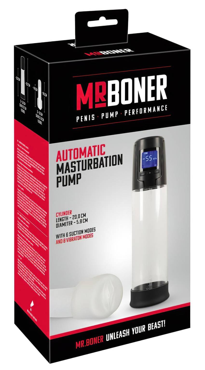 Mister Boner - akkus, automatikus péniszpumpa (fekete-átlátszó) - Image 9