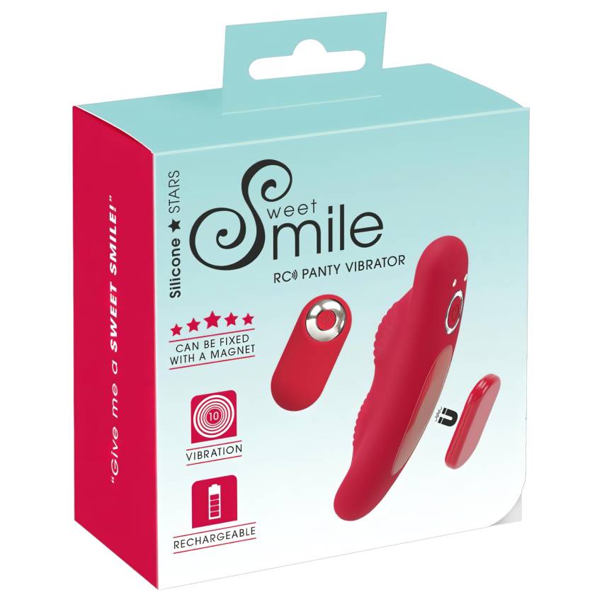 Smile - akkus, rádiós bugyi vibrátor (piros) - Image 9
