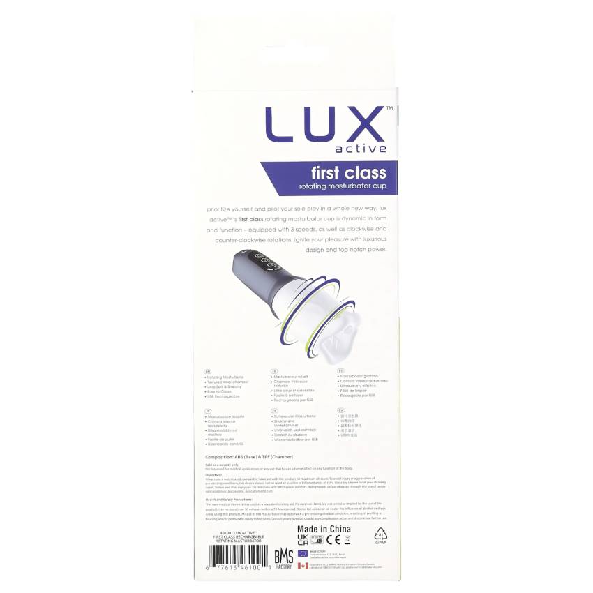 LUX Active First Class - forgó fejes maszturbátor (fehér-szürke) - Image 9