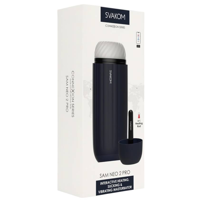 Svakom Sam Neo 2 Pro - okos maszturbátor (fekete-fehér) - Image 9