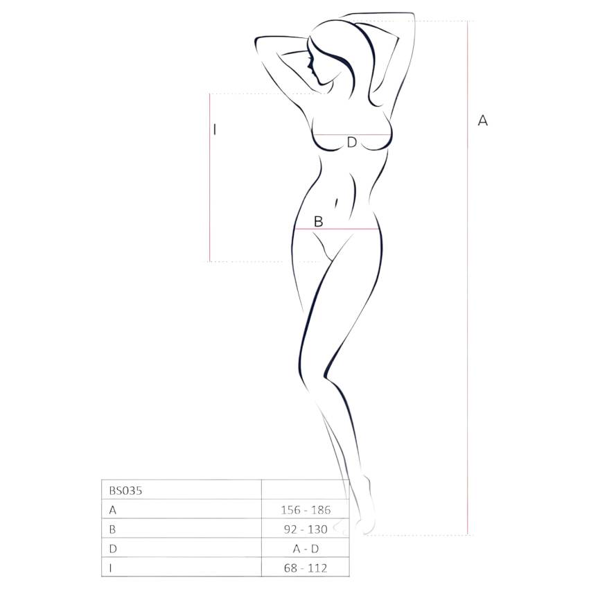 Passion BS035 - vállpántos, nyitott necc body (piros) - S-L - Image 2