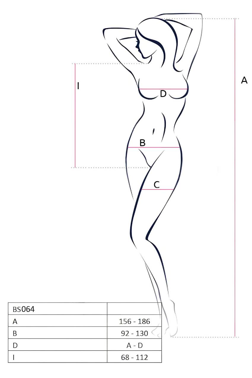 Passion BS064 - nyitott necc body (fekete) - S-L - Image 3