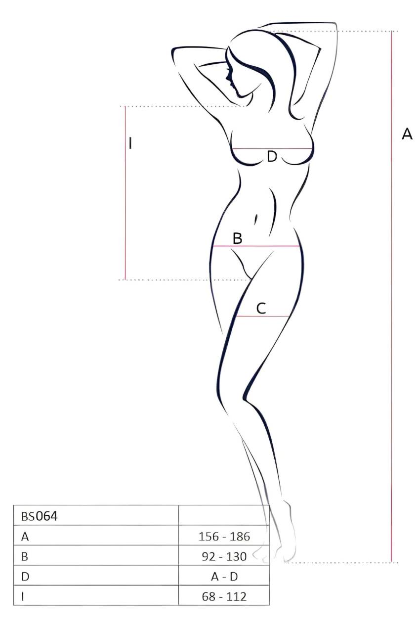 Passion BS064 - nyitott necc body (fehér) - S-L - Image 2