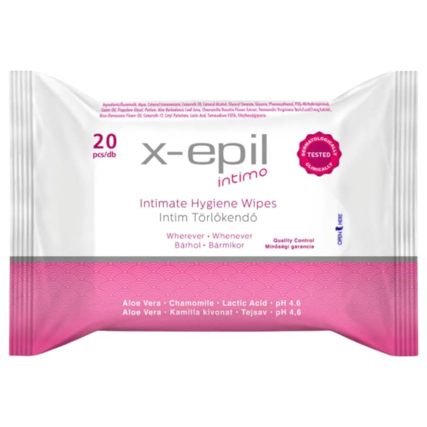 X-Epil Intimo - intim törlő kendő (20db)
