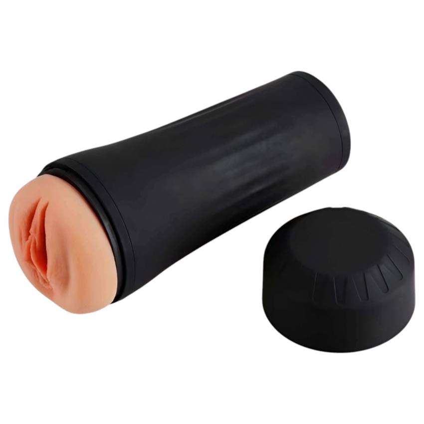 Desirel True Touch - élethű vibrációs műpunci (natúr-fekete) - Image 2