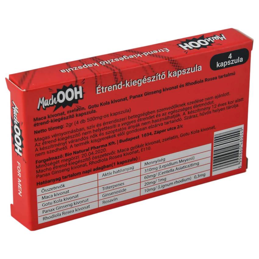 MachOOH étrend kiegészítő kapszula férfiaknak (4db) - Image 3