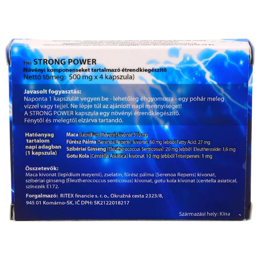 Strong Power Plus - étrend kiegészítő kapszula férfiaknak (4db) - Image 2