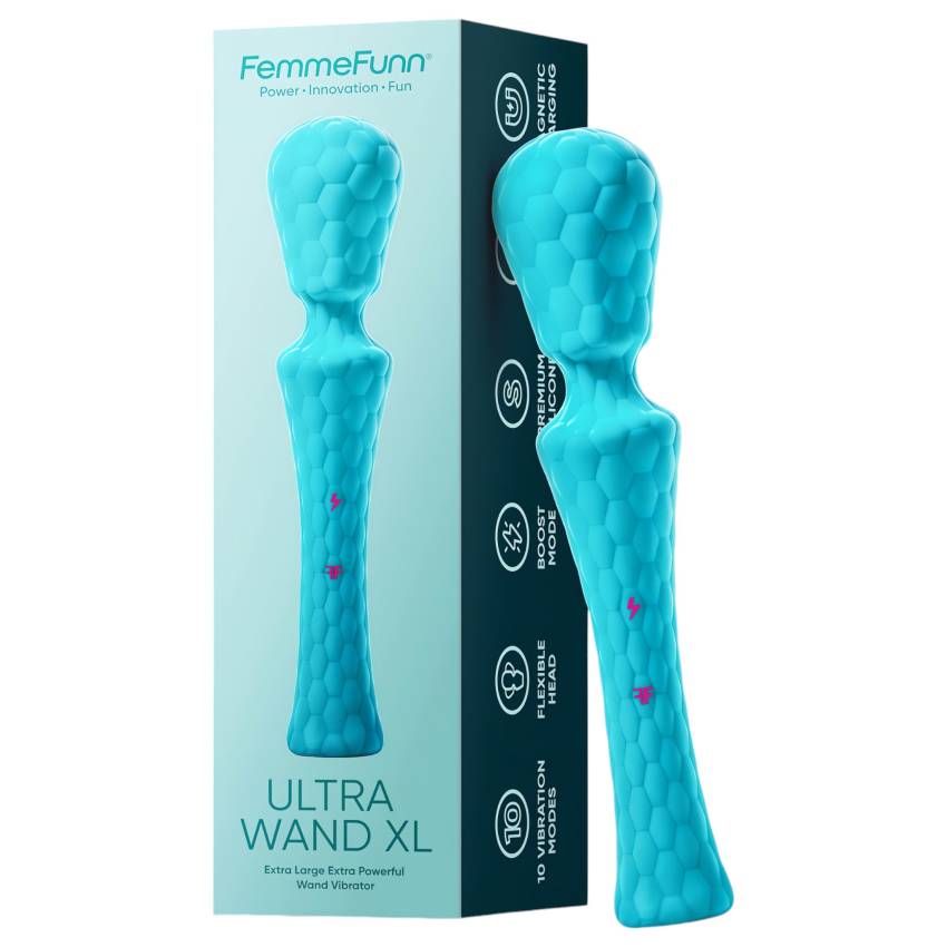 FemmeFunn Ultra Wand XL - prémium masszírozó vibrátor (türkiz) - Image 3