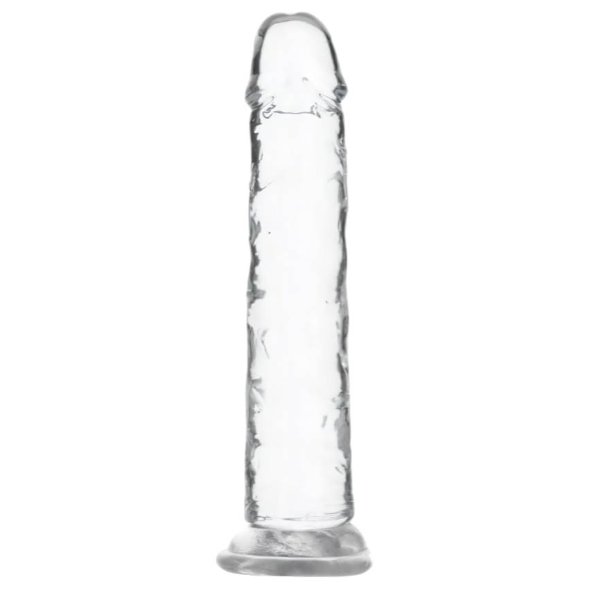 Addiction Crystal - tapadókorongos dildó (átlátszó) - 18cm