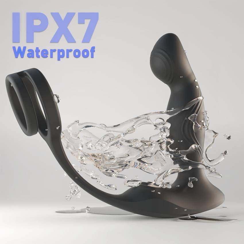 Sex HD Virgil - pénisz-és heregyűrűs prosztata vibrátor (fekete) - Image 7