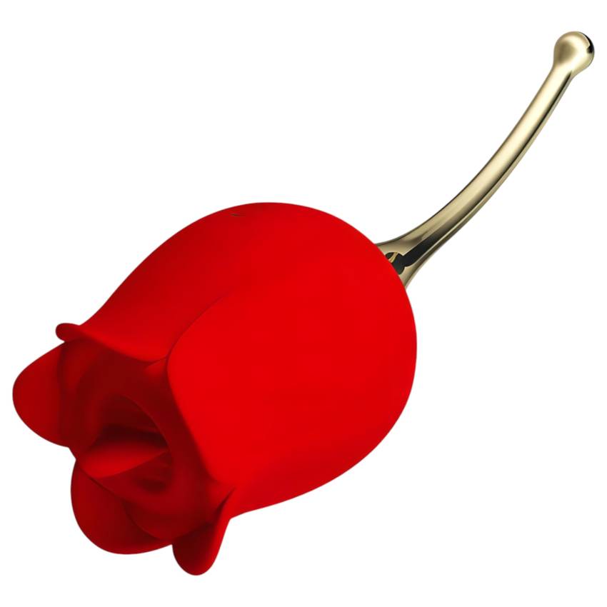 Pretty Love Rose Lover - nyelves 2in1 csikló vibrátor (piros) - Image 3