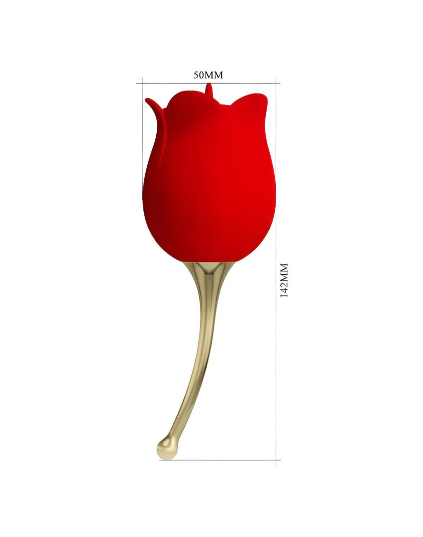 Pretty Love Rose Lover - nyelves 2in1 csikló vibrátor (piros) - Image 8