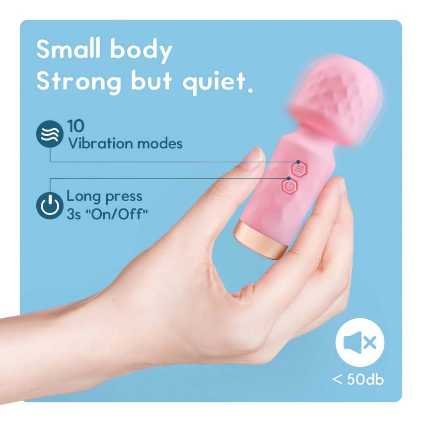 Vibeconnect - akkus, vízálló mini masszírozó vibrátor (pink) - Image 2