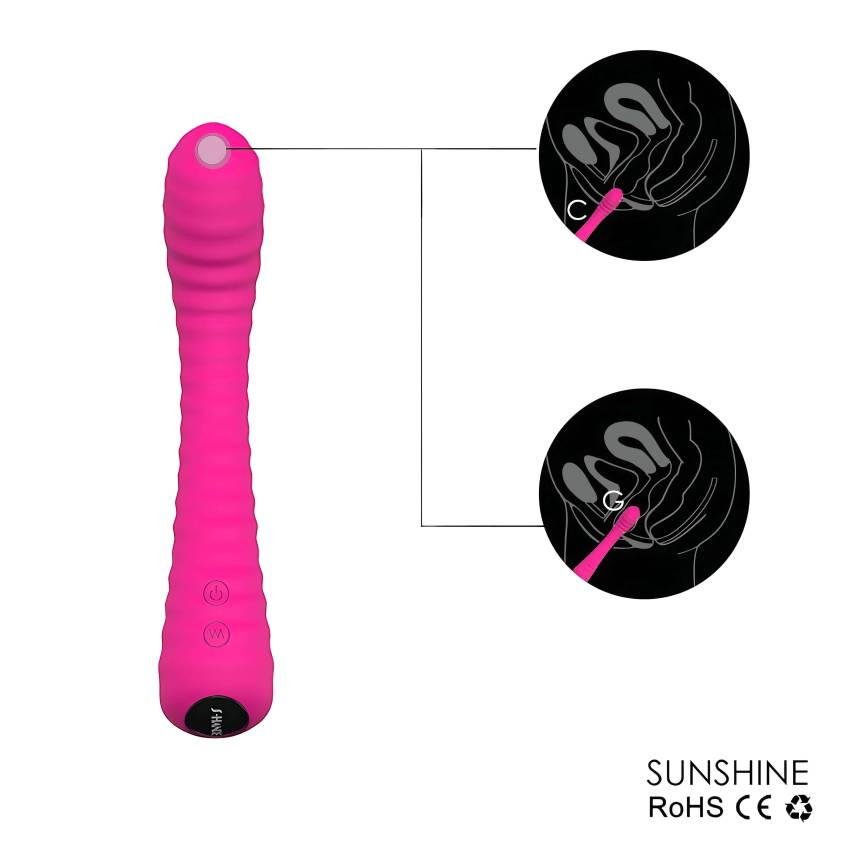 Sex HD Sunshine - akkus, barázdált G-pont vibrátor (pink) - Image 3