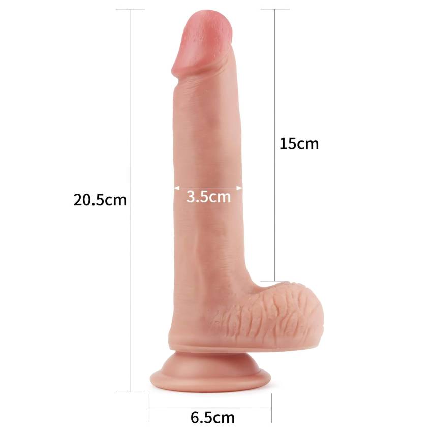 Lovetoy Nature Cock - kétrétegű élethű dildó - 20cm (natúr) - Image 8