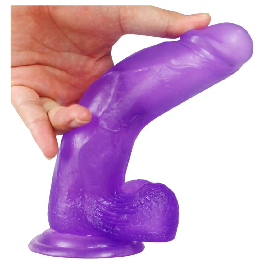 Lovetoy Jelly Studs - tapadókorongos dildó - 20cm (lila) - Image 4