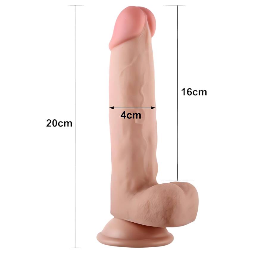 Lovetoy Sliding-Skin - kétrétegű dildó - 21cm (natúr) - Image 7