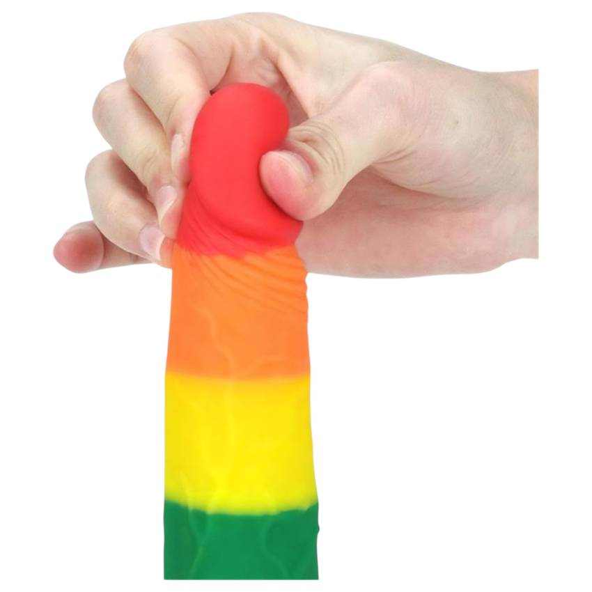 Lovetoy Prider - élethű dildó - 19cm (szivárvány) - Image 5