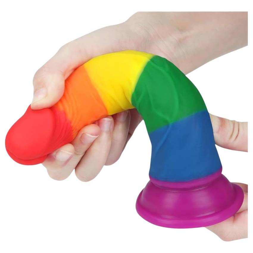 Lovetoy Prider - élethű dildó - 19cm (szivárvány) - Image 7