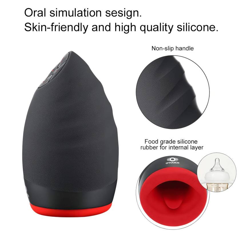 OTOUCH Chiven 2 - akkus rezgő száj maszturbátor (fekete) - Image 5