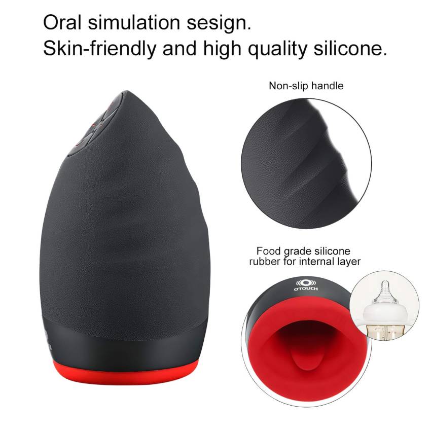 OTOUCH Chiven 2 - akkus rezgő száj maszturbátor (fekete) - Image 9