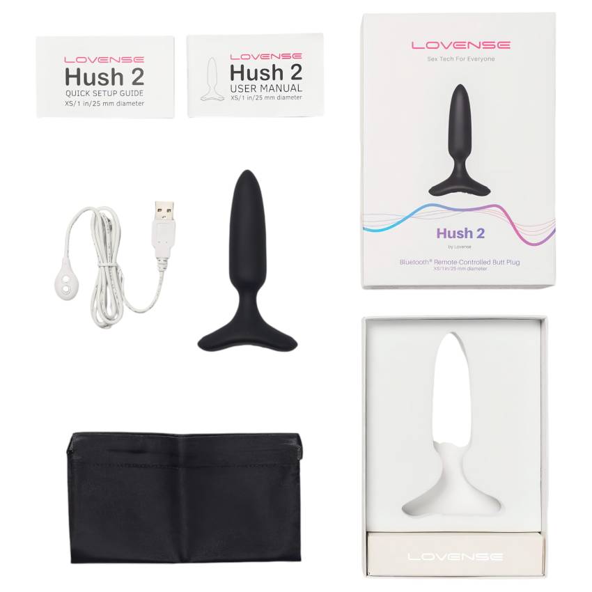 LOVENSE Hush 2 XS - akkus kis anál vibrátor (25mm) - fekete - Image 5