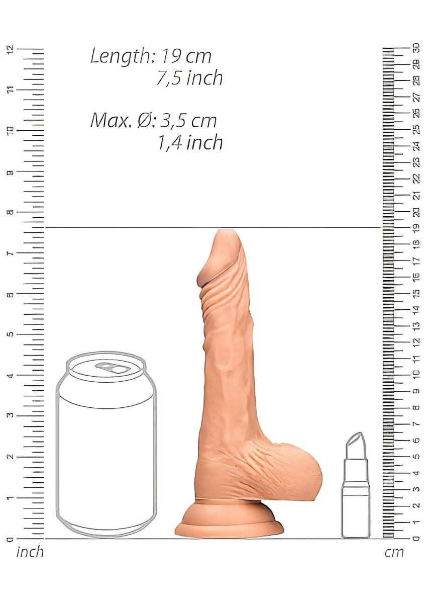 RealRock Dong 7 - élethű, herés dildó (17cm) - natúr - Image 8
