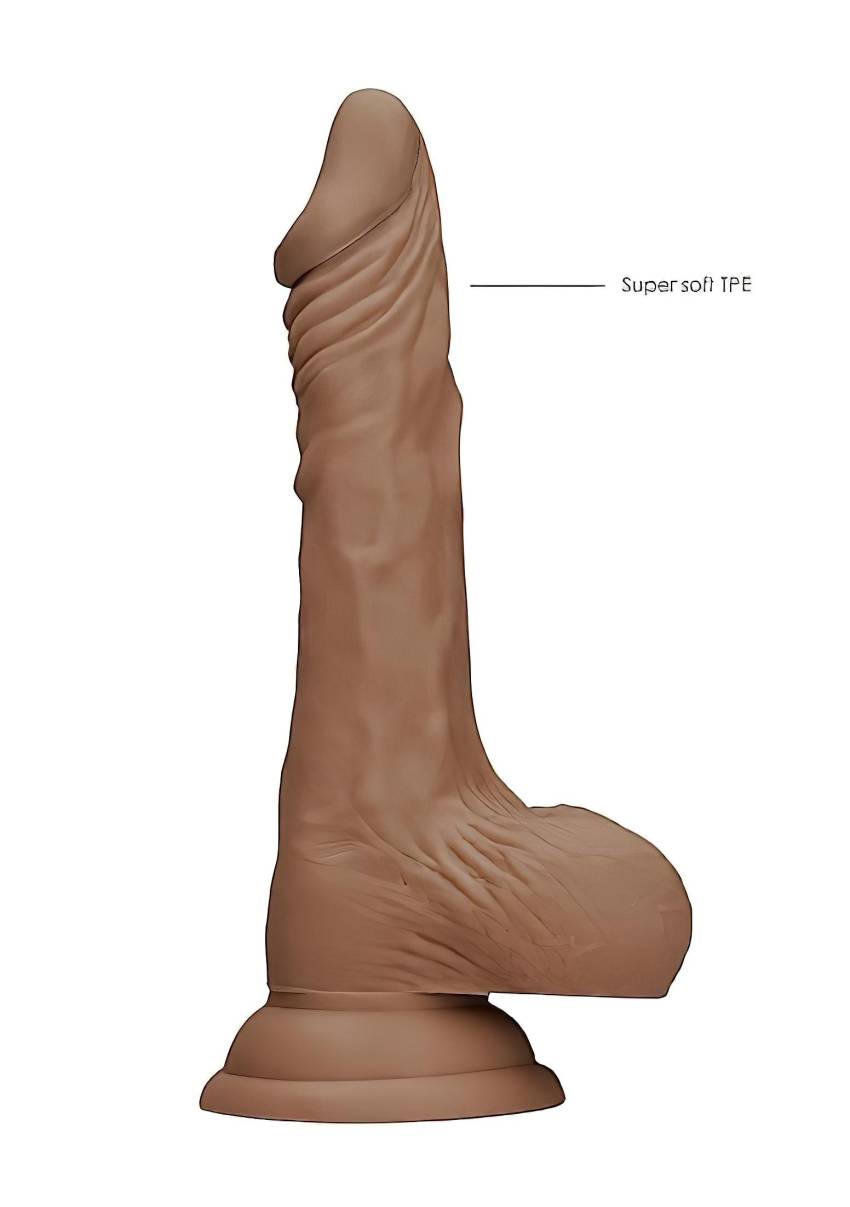 RealRock Dong 7 - élethű, herés dildó (17cm) - sötét natúr - Image 3