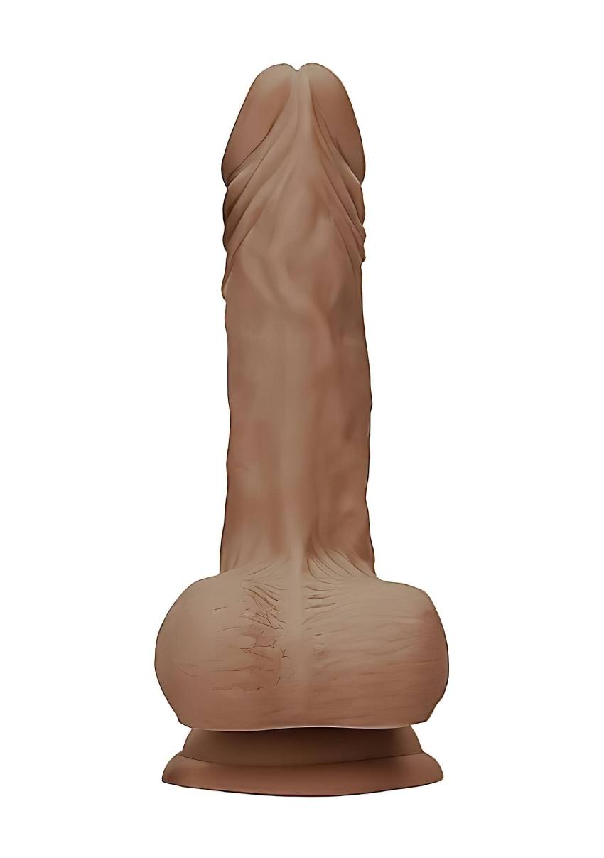 RealRock Dong 7 - élethű, herés dildó (17cm) - sötét natúr - Image 4